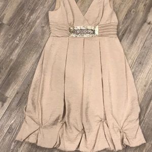 BCBG gold cocktail dress